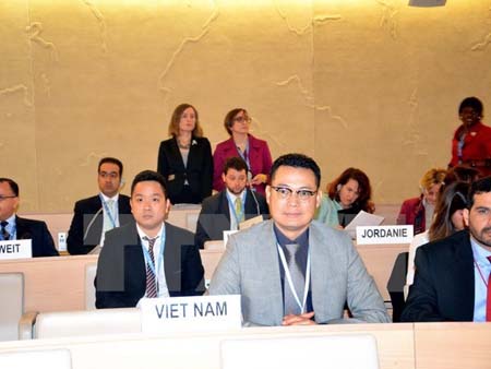 Đại sứ Nguyễn Trung Thành tại phiên khai mạc khóa họp lần thứ 29 Hội đồng Nhân quyền.